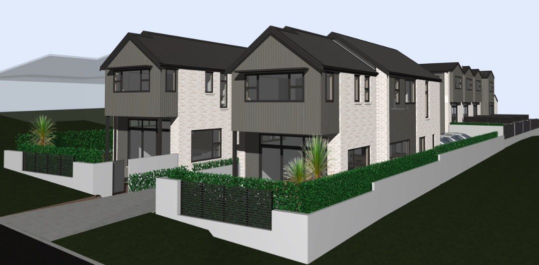Render of a six unit suburban development in Mount Wellington